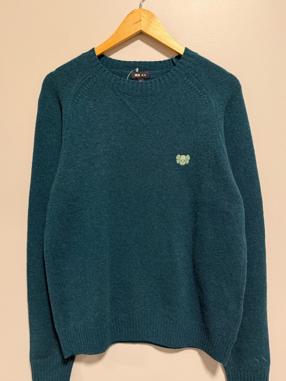 Uniqlo x Kaws Teal 100% Wool Knit Sweater - S